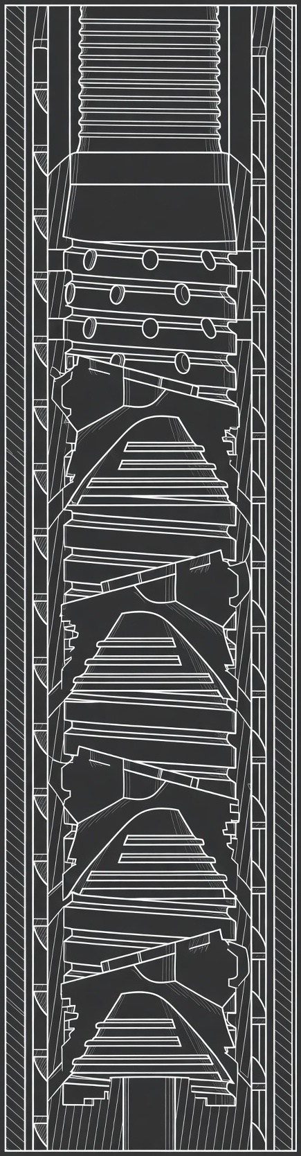 Cutaway drawing of the Orcrist Arms .22 LR suppressor baffle stack